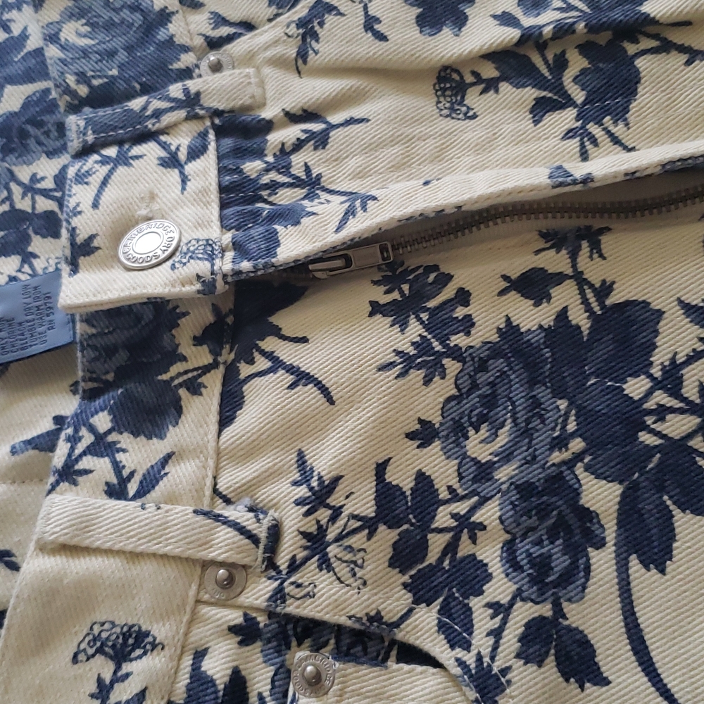 CAMBRIDGE New MOM Jeans Floral Print Ivory Blue Denim 100% Cotton NWT Womens🎉HP - Picture 5 of 14